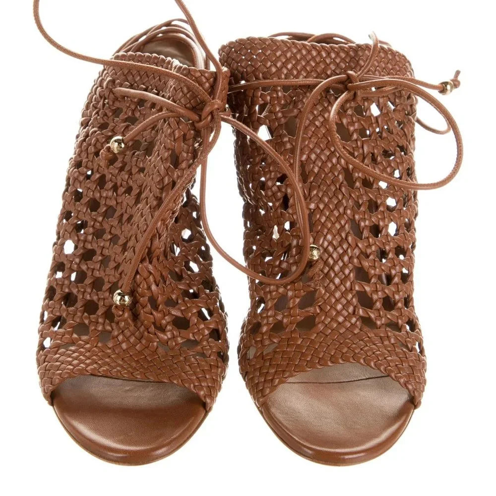 Mulberry Women's Woven Leather Wedge 38